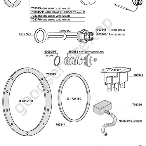bezzera spare parts taps exploded table