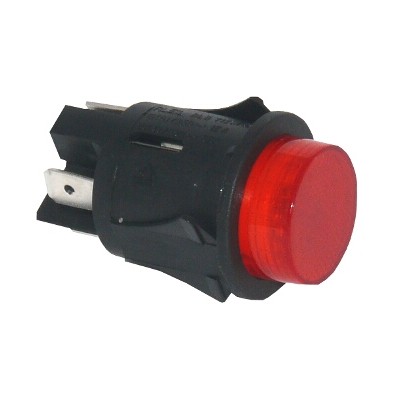 кнопка биполярная (круглая, ON-OFF, RED) 25 mm 16A 230V